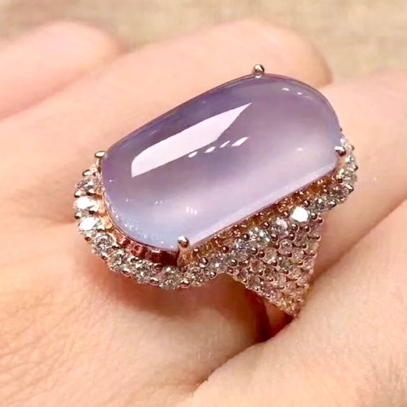 Jewelry - 💍 Oval Purple Crystal Natural Moonstone Ring 💍